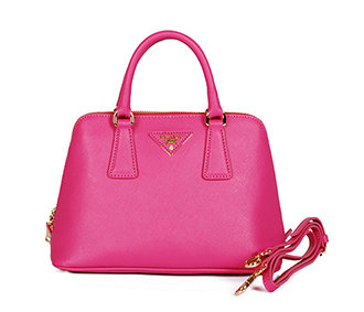 2014 Prada Saffiano Leather Small Two Handle Bag BL0838 rosered for sale